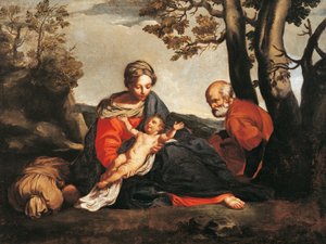 Repos pendant la fuite en Égypte - Annibale Carracci