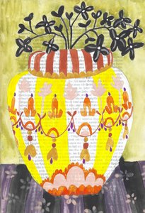 Vase rayé aux couleurs vives - Annick