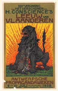 Affiche pour le centenaire de la publication de Le Lion des Flandres par Henri Conscience - Anonymous