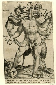 Monstre allégorique à cinq têtes