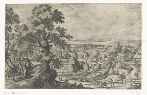 Apollon marchant avec une jeune femme