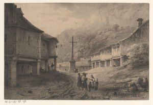 Paysage de montagne avec figures et vaches - Anonymous