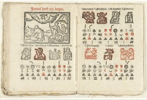 Pages avec la prédiction pour le mois de juin, 1712 - Anonymous