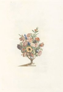 Vase de fleurs avec tournesol et tulipes - Anonymous