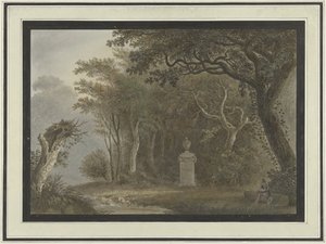 Paysage forestier avec monument pour Salomon Gessner