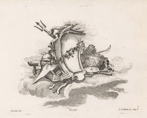 Cartouche avec attributs des dieux