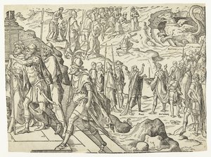 Daniel et le roi Cyrus près du dragon - Anonymous