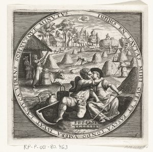Le mois de juin, fenaison, vers 1600