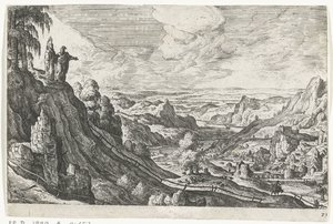 La tentation du Christ (Paysages avec représentations mythologiques et bibliques) - Anonymous