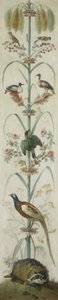 Représentation décorative avec plantes et animaux