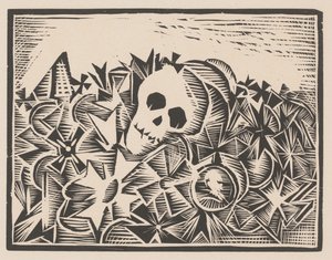 Crâne entre croix de guerre (Contre la guerre et le fascisme) - Anonymous
