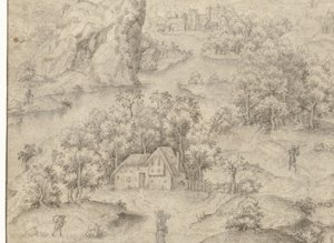 Paysage fantastique avec un rocher escarpé