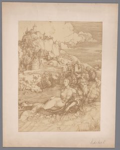Reproduction photographique de la gravure Enlèvement par le monstre marin par Albrecht Dürer