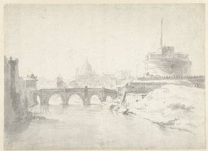 Vue sur le château Saint-Ange à Rome - Anonymous