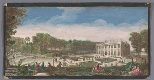 Vue de la petite parterre du jardin du Château de Marly (Vue du Chateau de Marli du côté du petit parterre)
