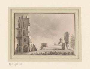 Vue sur les ruines de la Maison ter Kleef près de Haarlem - Anonymous