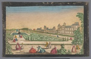 Vue sur le jardin et le Palais de Fontainebleau