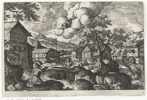 Dieu apparaît à un vieil homme (Paysages avec représentations mythologiques et bibliques) - Anonymous