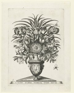Vase grotesque avec deux mascarons de part et d