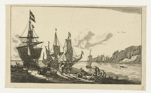 Port avec voiliers et marins sur le quai