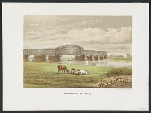 Pont ferroviaire de Hedel sur la Meuse, 1870 (série Les principaux ponts ferroviaires aux Pays-Bas) - Anonymous