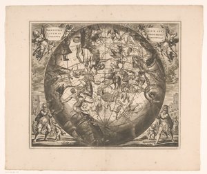 Carte céleste avec les constellations australes