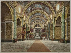 Intérieur de la cathédrale Saint-Jean à La Valette - Anonymous