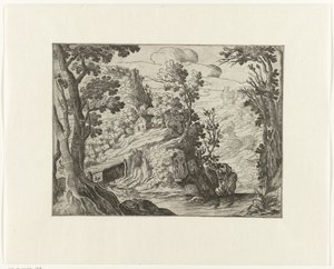 Paysage italien avec rivière - Anonymous