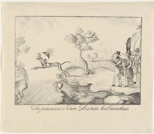 Chasse à un lévrier, 1830 - Anonymous