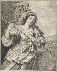 Jeune femme récoltant