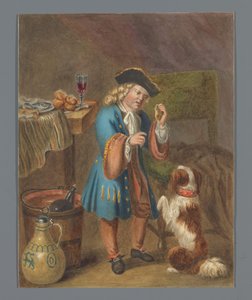 Garçon jouant avec son chien
