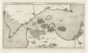 Carte de la bataille navale entre les flottes suédoise et danoise dans le Belt, 1644