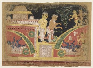 Krishna renversant le chariot
