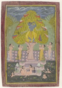 Krishna volant les vêtements des Gopis - Anonymous