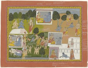 Krishna déracinant les arbres Arjuna