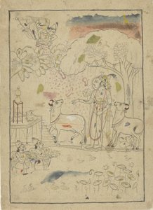 Krishna avec des vaches de l