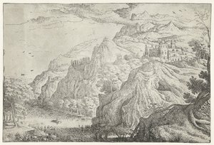 Paysage avec château et rivière - Anonymous