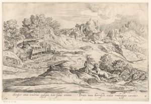 Paysage avec un couple amoureux - Anonymous
