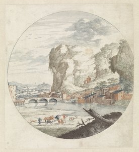 Paysage avec rivière et rochers - Anonymous
