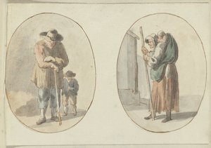 Homme avec enfant et femme avec enfant sur le dos