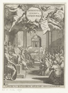 Minerva et érudits agenouillés