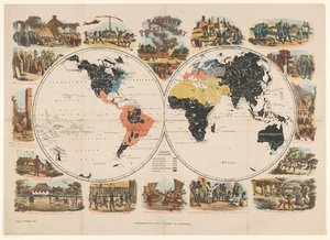 Carte missionnaire et scènes religieuses - Anonymous