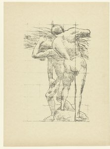 Étude de nu de deux hommes travaillant