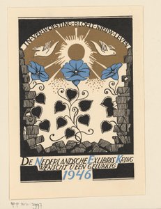 Vœux de Nouvel An pour 1946 de la Nederlandsche Exlibriskring - Anonymous