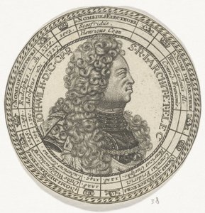 Médaille avec le portrait de Johan Willem et les noms des électeurs du Palatinat
