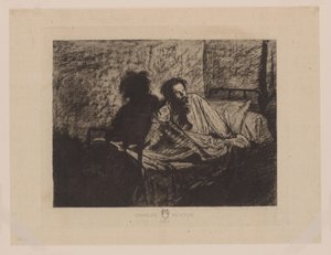 Portrait de Charles Meryon assis au lit - Anonymous