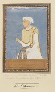 Portrait de Neknam-khan; il a été vizir du Sultan Abdullah et a servi comme commandant en chef (sar-lashkar) de Karnatak après Mir Jumla - Anonymous