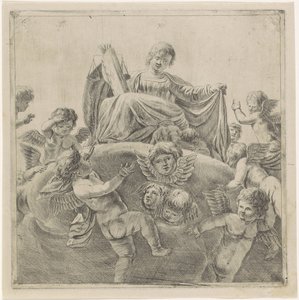 Justice entourée de putti et de chérubins - Anonymous