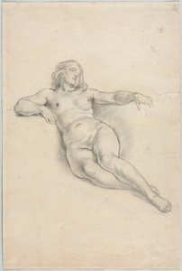 Femme nue allongée (recto) - Anonymous