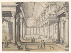 Salle Renaissance avec personnages - Anonymous